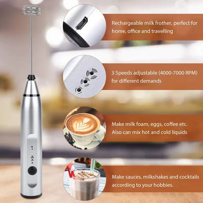 Portable Electric Milk Frothers Handheld Blender USB Mini Coffee Maker Whisk Mixer Cappuccino Cream Egg Beater Food Blender