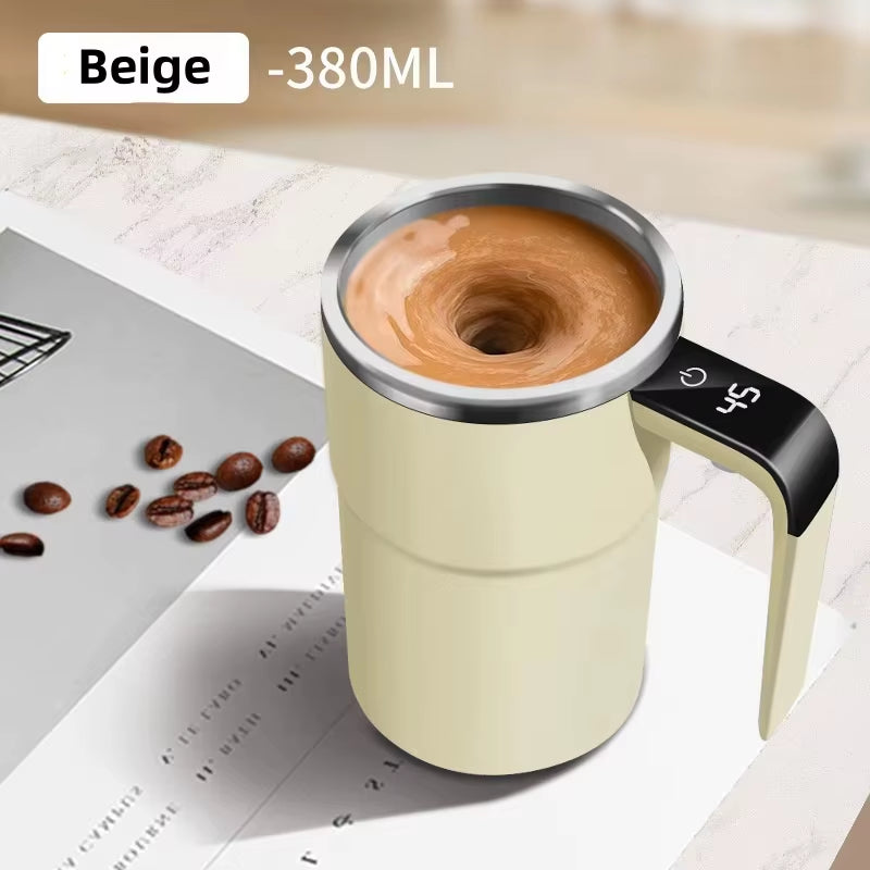 380ML Electric Coffee Self Mixing Mug IP67 Waterproof Bpa-Free Coffee Stirring Mug Rechargeable Automatic Magnetic Cup for Tea