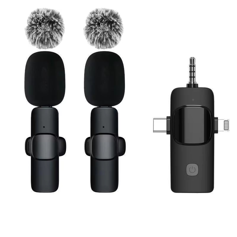 Wireless Lavalier Microphone Audio Recording Mini Replaceable Windproof Wool Microphone for Iphone16 Shoot Vlog Youtube