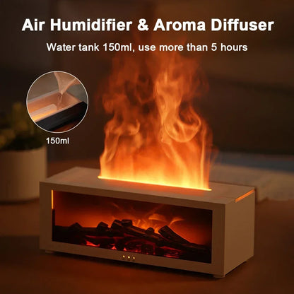 Air Humidifier Essential Oils Humidifiers Home Aroma Humidifier Flame Automatic Fragrance Diffuser with LED Light Remote Control