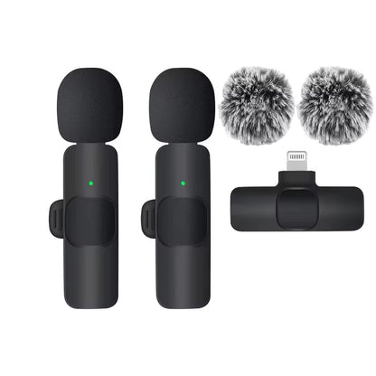 Wireless Lavalier Microphone Audio Recording Mini Replaceable Windproof Wool Microphone for Iphone16 Shoot Vlog Youtube